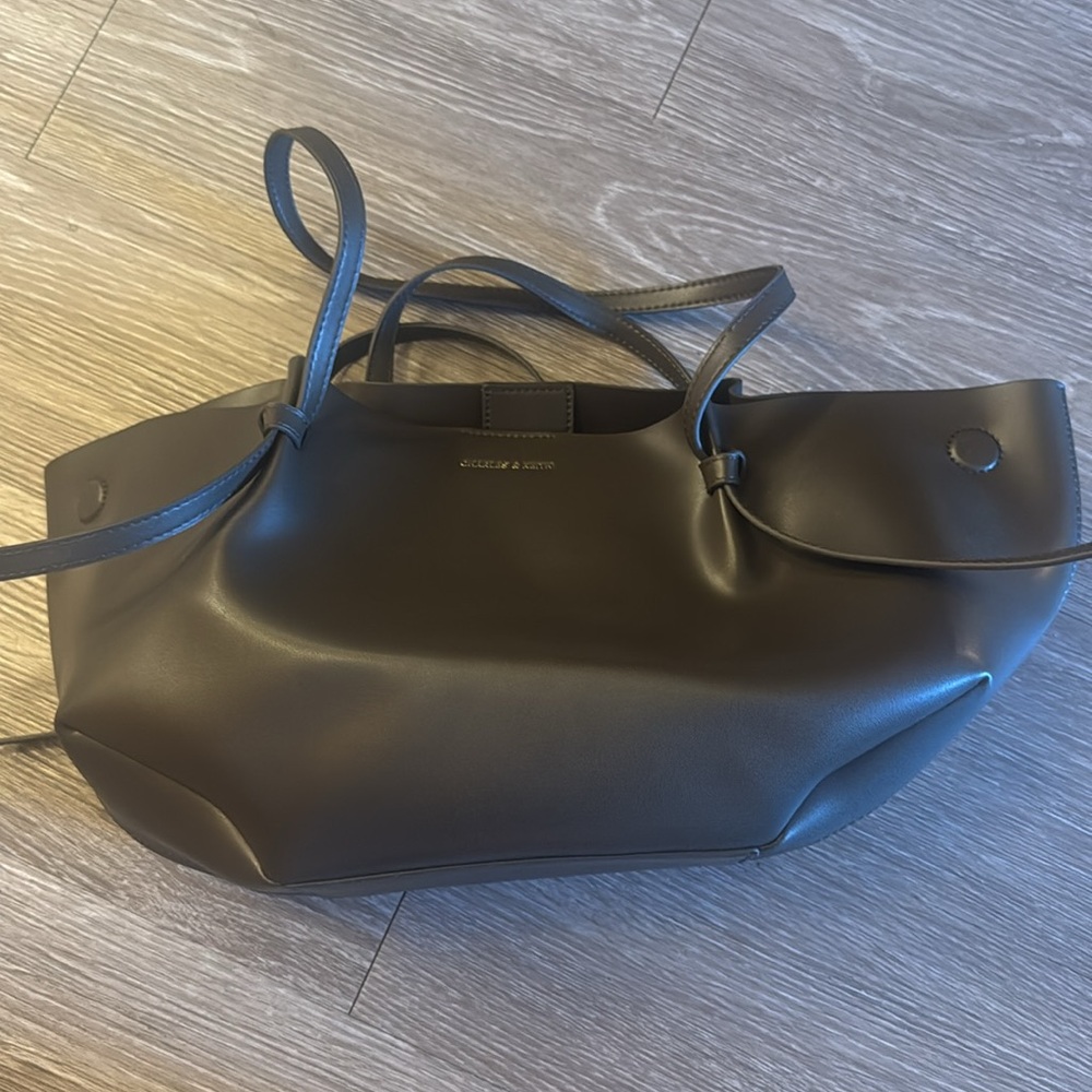 Charles & Keith slouchy olive green leather bag